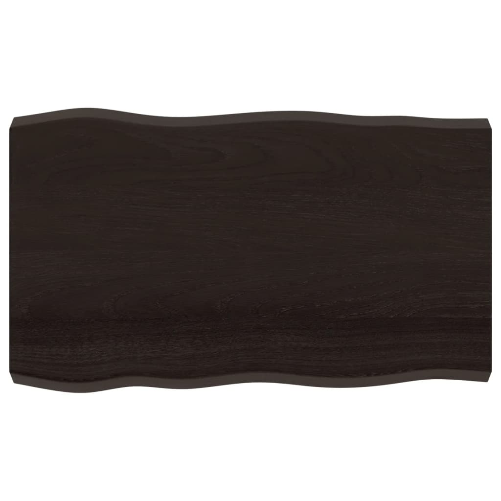 Piano Tavolo Marrone Scuro 100x60x(2-6)cm Rovere Non Trattato - homemem39