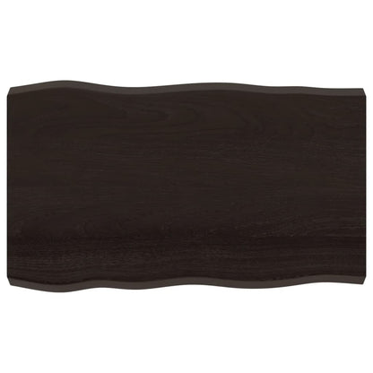 Piano Tavolo Marrone Scuro 100x60x(2-6)cm Rovere Non Trattato - homemem39
