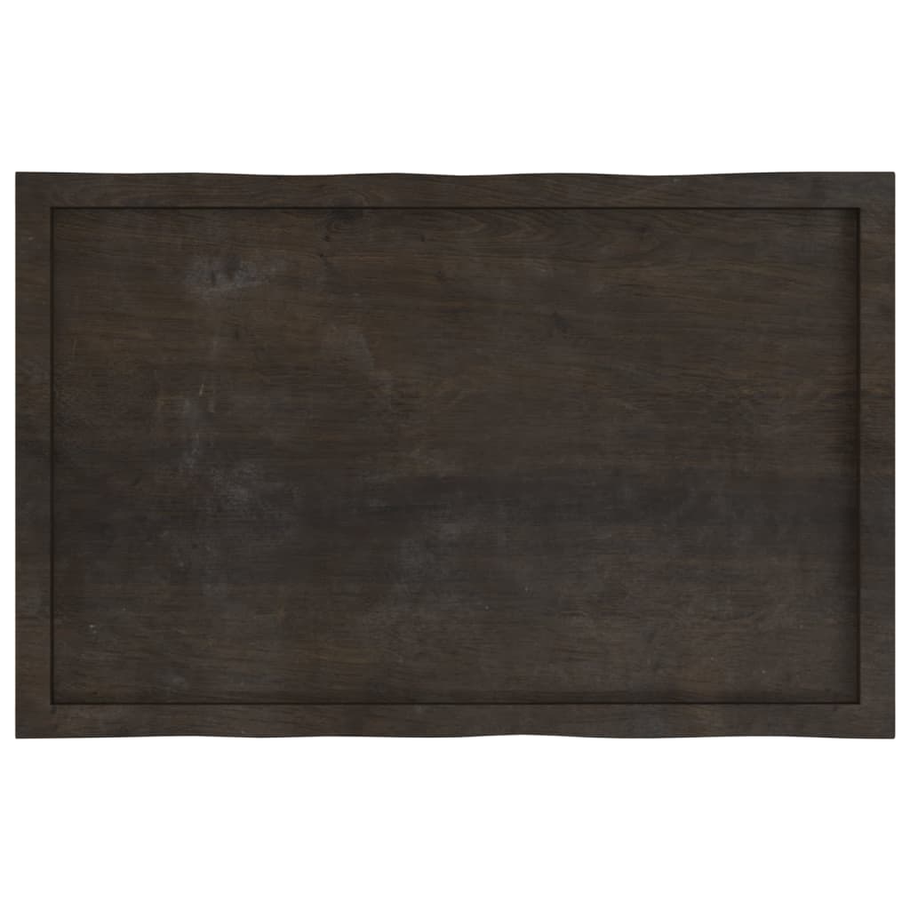 Piano Tavolo Marrone Scuro 100x60x(2-6)cm Rovere Non Trattato - homemem39
