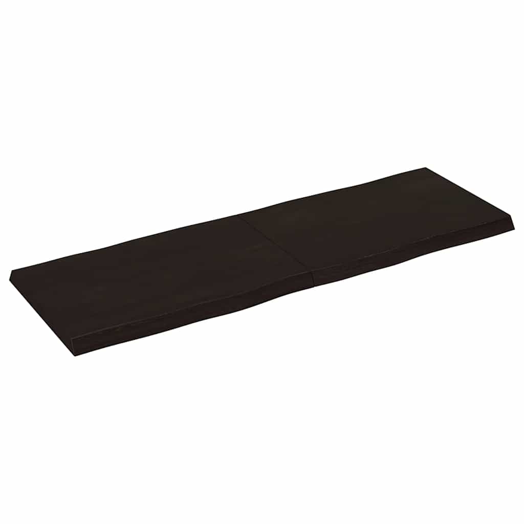 Piano Tavolo Marrone Scuro 120x40x(2-4)cm Rovere Non Trattato | homemem39