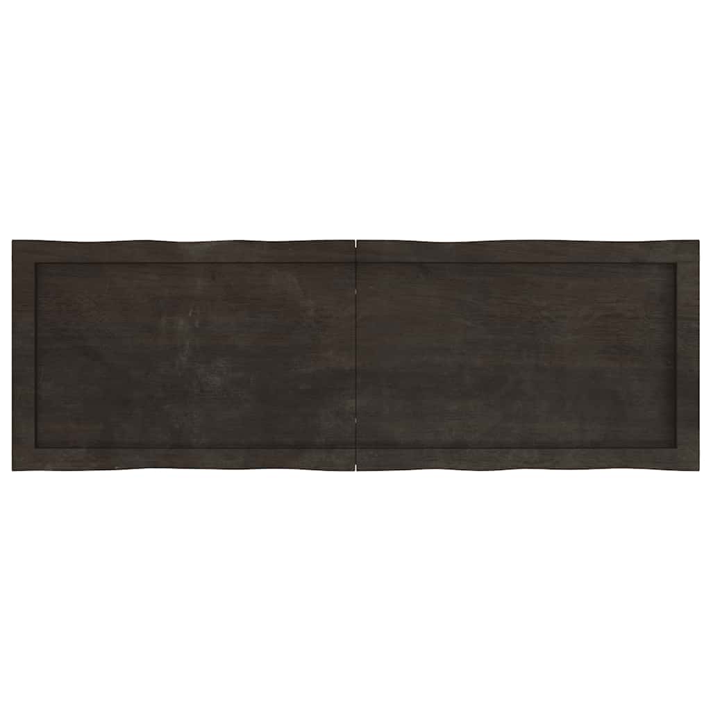 Piano Tavolo Marrone Scuro 120x40x(2-4)cm Rovere Non Trattato - homemem39