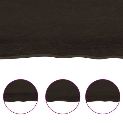 Piano Tavolo Marrone Scuro 120x40x(2-4)cm Rovere Non Trattato | homemem39
