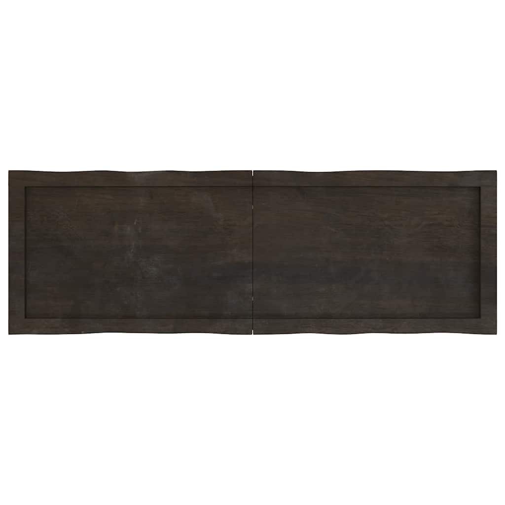 Piano Tavolo Marrone Scuro 120x40x(2-6)cm Rovere Non Trattato - homemem39