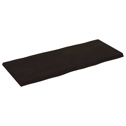 Piano Tavolo Marrone Scuro 120x50x(2-4)cm Rovere Non Trattato - homemem39