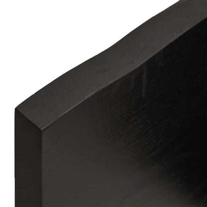 Piano Tavolo Marrone Scuro 120x50x(2-4)cm Rovere Non Trattato | homemem39