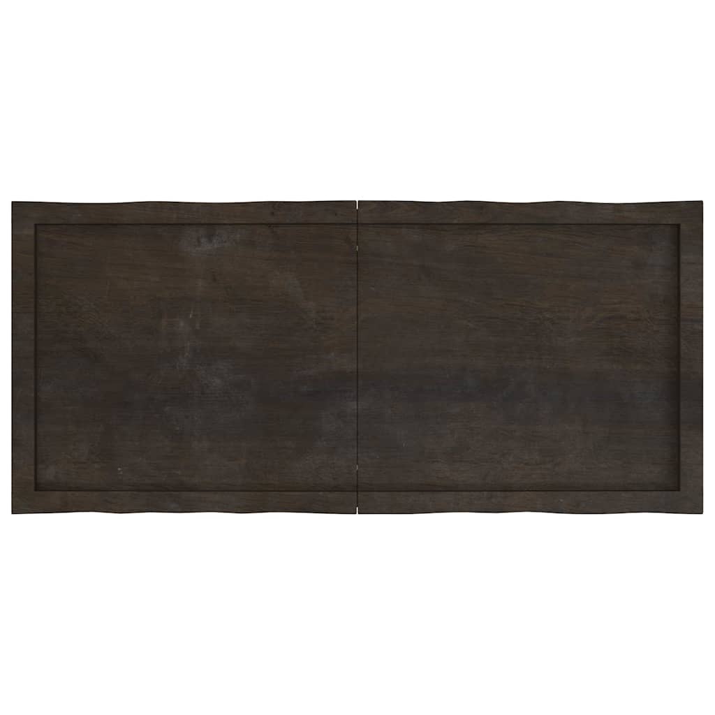 Piano Tavolo Marrone Scuro 120x50x(2-6)cm Rovere Non Trattato - homemem39