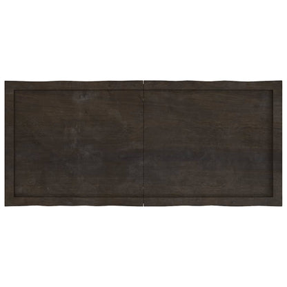 Piano Tavolo Marrone Scuro 120x50x(2-6)cm Rovere Non Trattato - homemem39