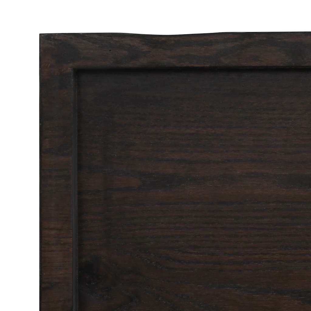 Piano Tavolo Marrone Scuro 120x50x(2-6)cm Rovere Non Trattato | homemem39