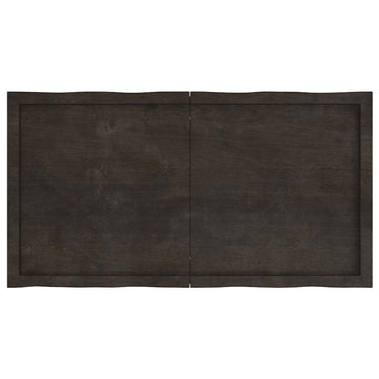 Piano Tavolo Marrone Scuro 120x60x(2-6)cm Rovere Non Trattato - homemem39