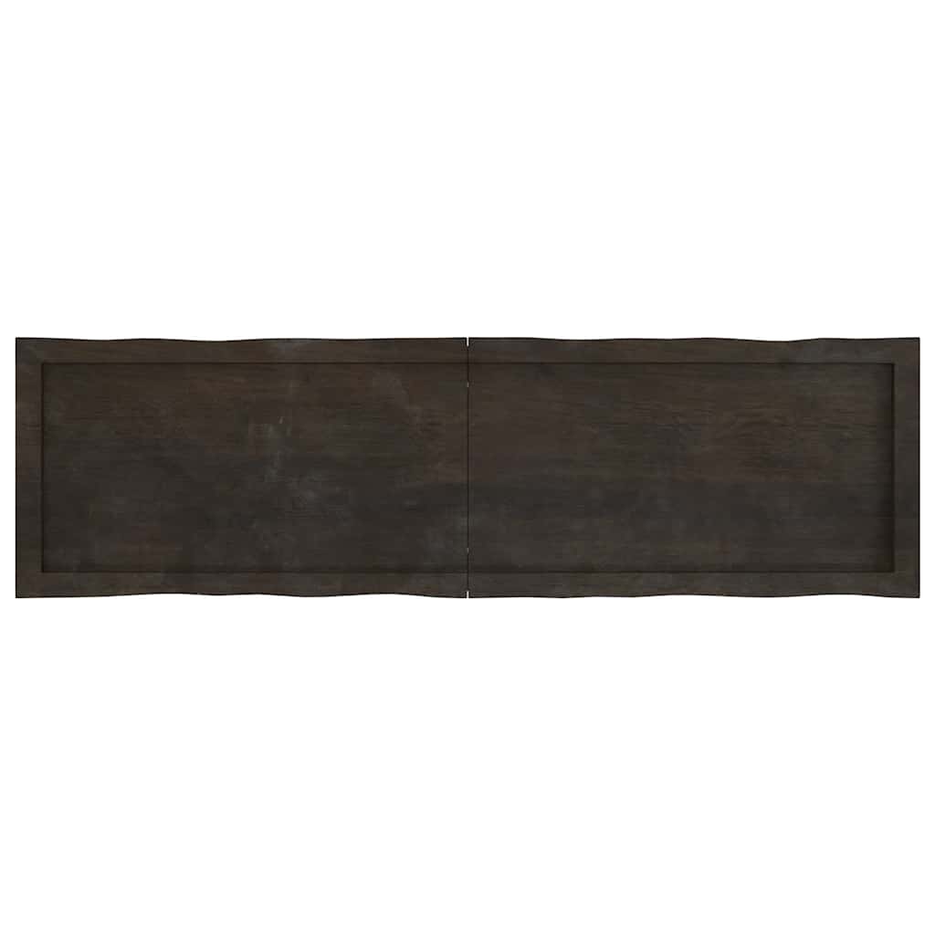 Piano Tavolo Marrone Scuro 140x40x(2-4)cm Rovere Non Trattato - homemem39