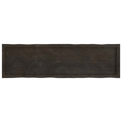 Piano Tavolo Marrone Scuro 140x40x(2-4)cm Rovere Non Trattato - homemem39