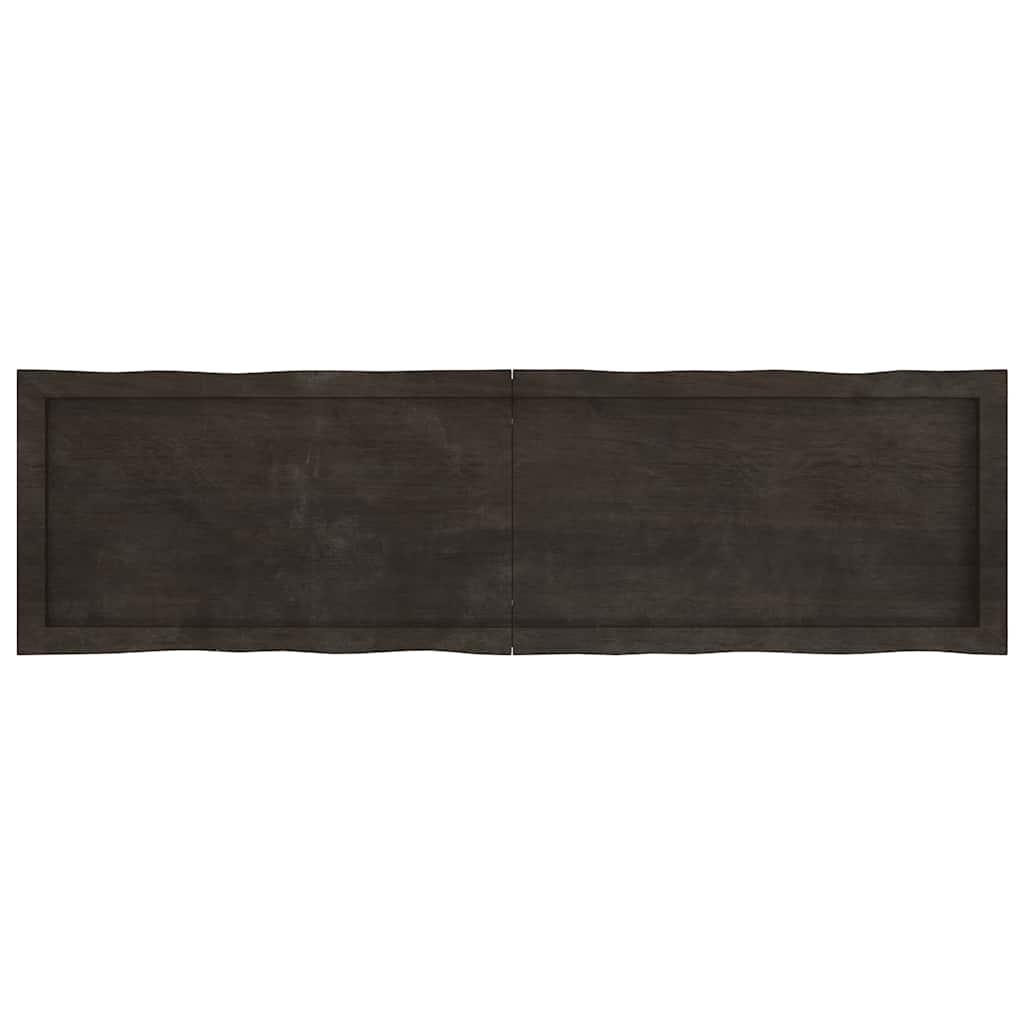 Piano Tavolo Marrone Scuro 140x40x(2-6)cm Rovere Non Trattato - homemem39