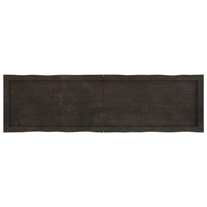 Piano Tavolo Marrone Scuro 140x40x(2-6)cm Rovere Non Trattato - homemem39