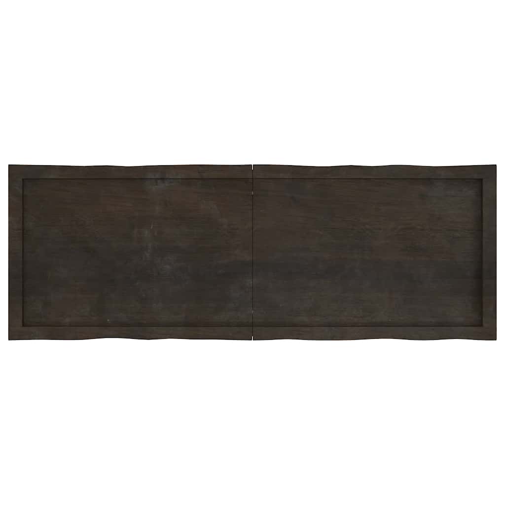 Piano Tavolo Marrone Scuro 140x50x(2-4) cm Rovere Non Trattato - homemem39