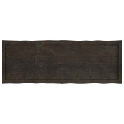 Piano Tavolo Marrone Scuro 140x50x(2-4) cm Rovere Non Trattato - homemem39