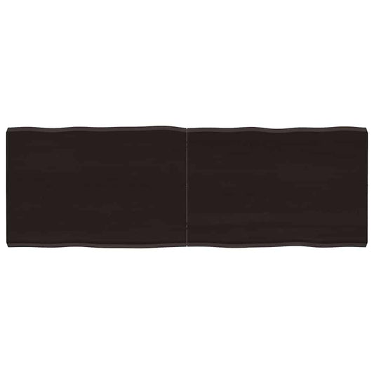 Piano Tavolo Marrone Scuro 140x50x(2-4) cm Rovere Non Trattato