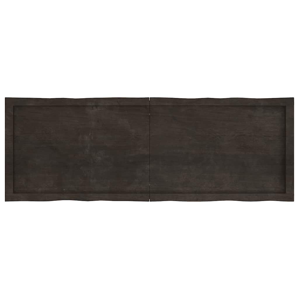 Piano Tavolo Marrone Scuro 140x50x(2-6)cm Rovere Non Trattato - homemem39