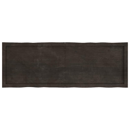 Piano Tavolo Marrone Scuro 140x50x(2-6)cm Rovere Non Trattato - homemem39