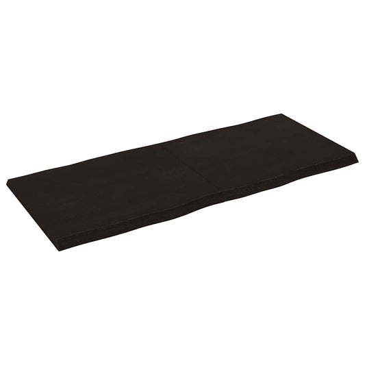 Piano Tavolo Marrone Scuro 140x60x(2-4)cm Rovere Non Trattato - homemem39