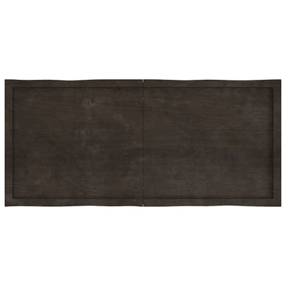 Piano Tavolo Marrone Scuro 140x60x(2-6)cm Rovere Non Trattato - homemem39