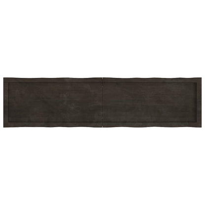 Piano Tavolo Marrone Scuro 160x40x(2-6)cm Rovere Non Trattato - homemem39