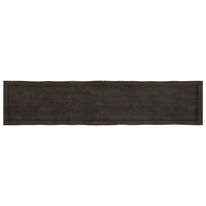Piano Tavolo Marrone Scuro 180x40x(2-6)cm Rovere Non Trattato - homemem39