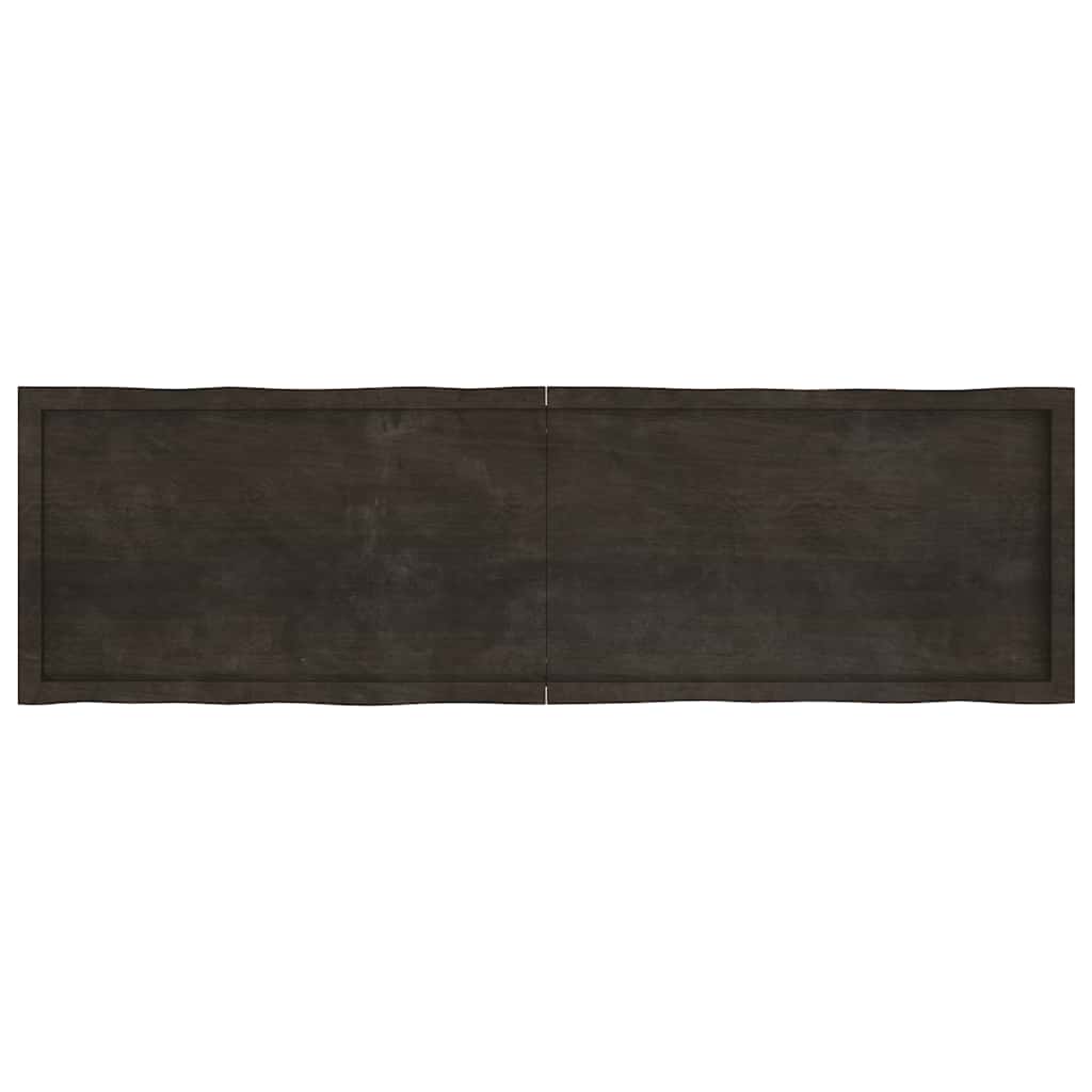 Piano Tavolo Marrone Scuro 180x50x(2-4) cm Rovere Non Trattato