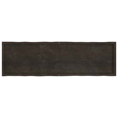 Piano Tavolo Marrone Scuro 180x50x(2-4) cm Rovere Non Trattato