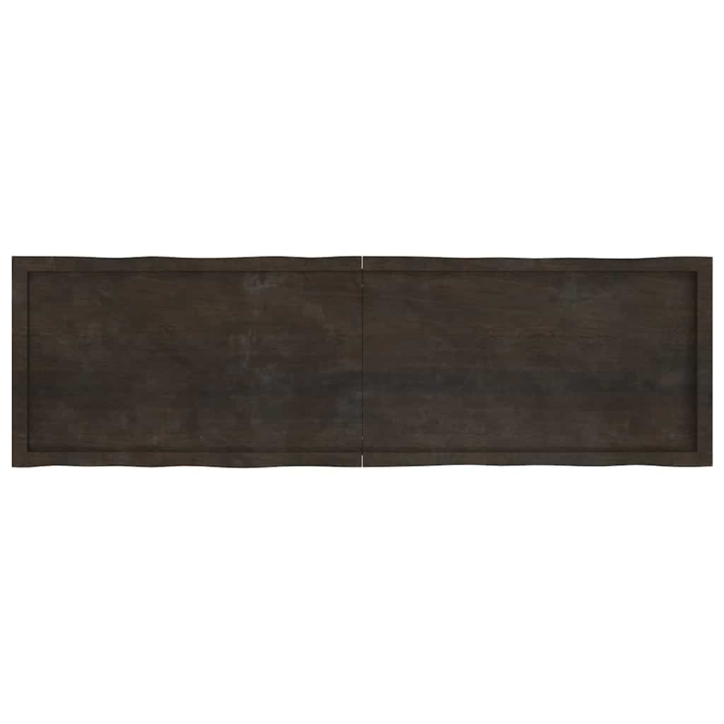 Piano Tavolo Marrone Scuro 180x50x(2-6)cm Rovere Non Trattato - homemem39