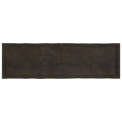 Piano Tavolo Marrone Scuro 180x50x(2-6)cm Rovere Non Trattato - homemem39