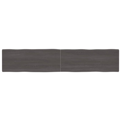 Piano Tavolo Marrone Scuro 200x40x(2-6)cm Rovere Non Trattato - homemem39