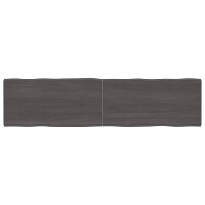 Piano Tavolo Marrone Scuro 200x50x(2-4)cm Rovere Non Trattato - homemem39