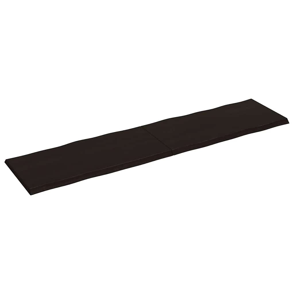 Piano Tavolo Marrone Scuro 200x50x(2-4)cm Rovere Non Trattato - homemem39