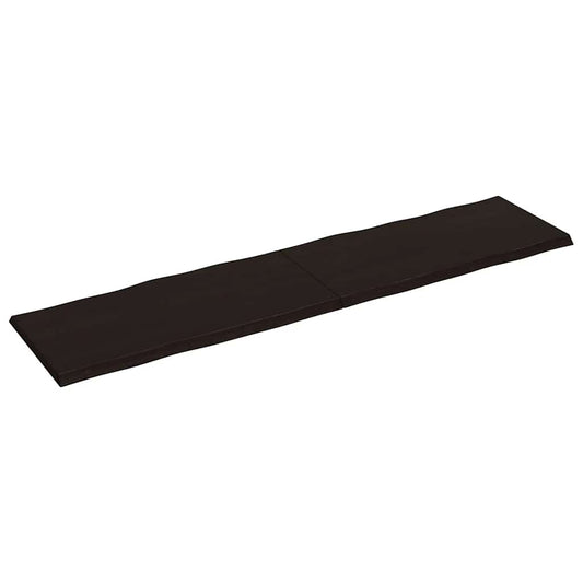Piano Tavolo Marrone Scuro 200x50x(2-4)cm Rovere Non Trattato - homemem39