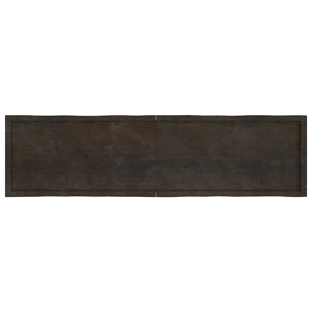 Piano Tavolo Marrone Scuro 200x50x(2-6) cm Rovere Non Trattato - homemem39