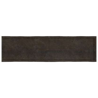 Piano Tavolo Marrone Scuro 200x50x(2-6) cm Rovere Non Trattato - homemem39