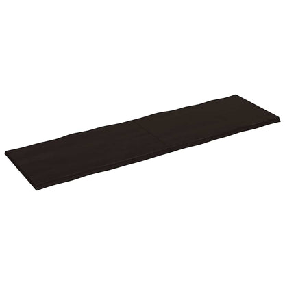 Piano Tavolo Marrone Scuro 200x60x(2-4) cm Rovere Non Trattato - homemem39