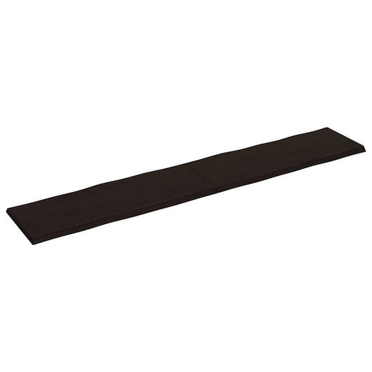Piano Tavolo Marrone Scuro 220x40x(2-4)cm Rovere Non Trattato - homemem39