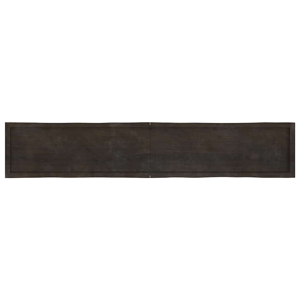 Piano Tavolo Marrone Scuro 220x40x(2-4)cm Rovere Non Trattato - homemem39