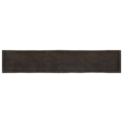 Piano Tavolo Marrone Scuro 220x40x(2-4)cm Rovere Non Trattato - homemem39