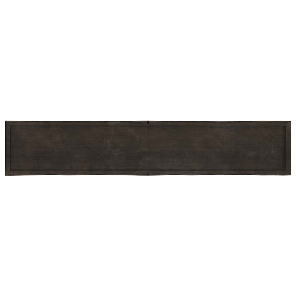 Piano Tavolo Marrone Scuro 220x40x(2-6)cm Rovere Non Trattato - homemem39