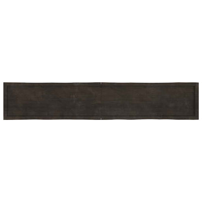 Piano Tavolo Marrone Scuro 220x40x(2-6)cm Rovere Non Trattato - homemem39