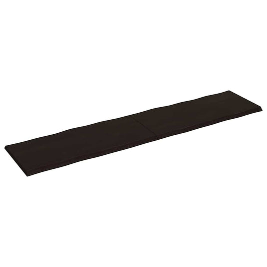 Piano Tavolo Marrone Scuro 220x50x(2-4)cm Rovere Non Trattato - homemem39