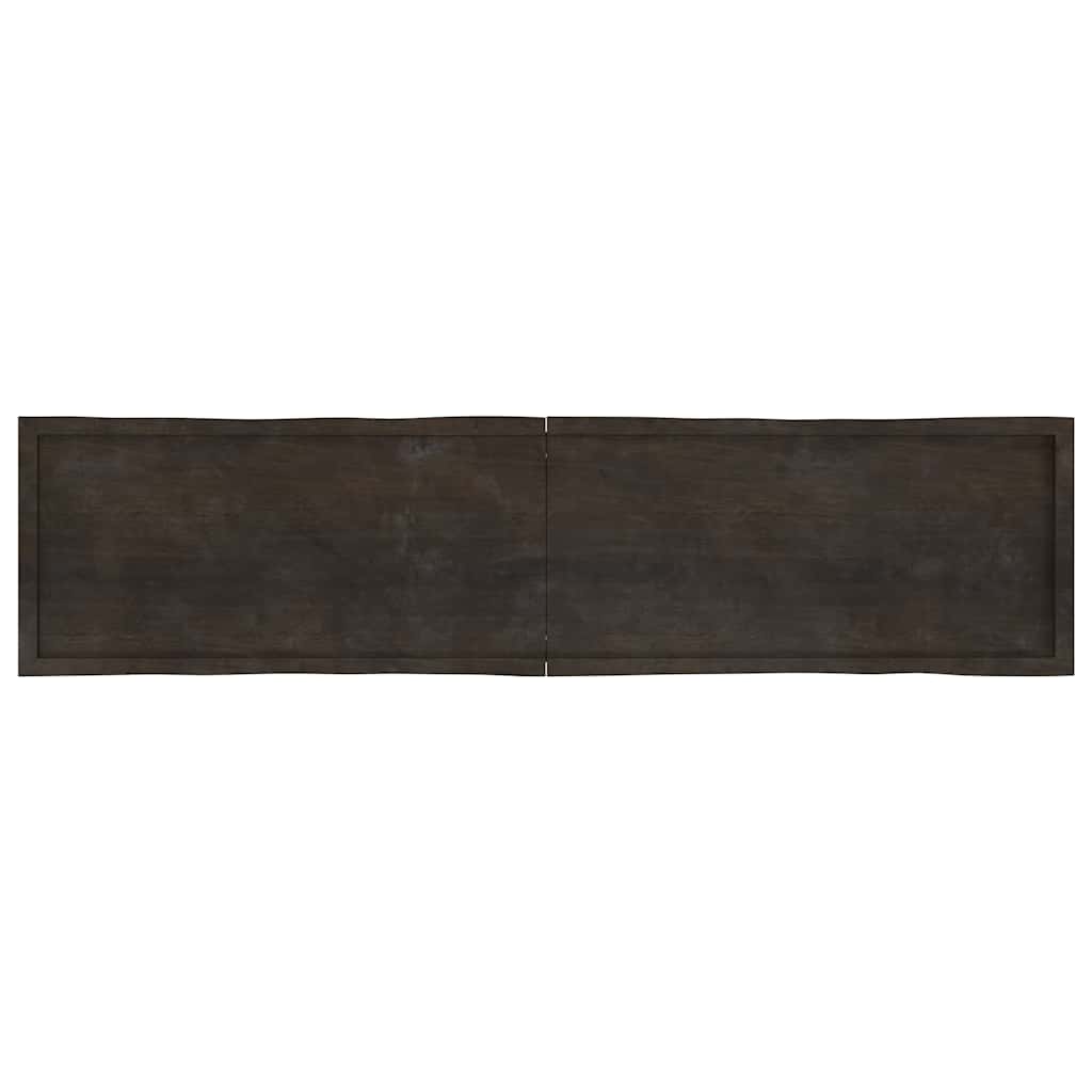 Piano Tavolo Marrone Scuro 220x50x(2-4)cm Rovere Non Trattato - homemem39