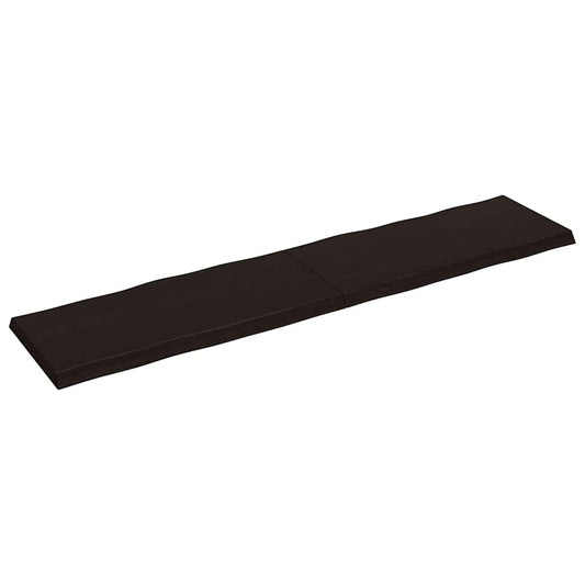 Piano Tavolo Marrone Scuro 220x50x(2-6)cm Rovere Non Trattato - homemem39