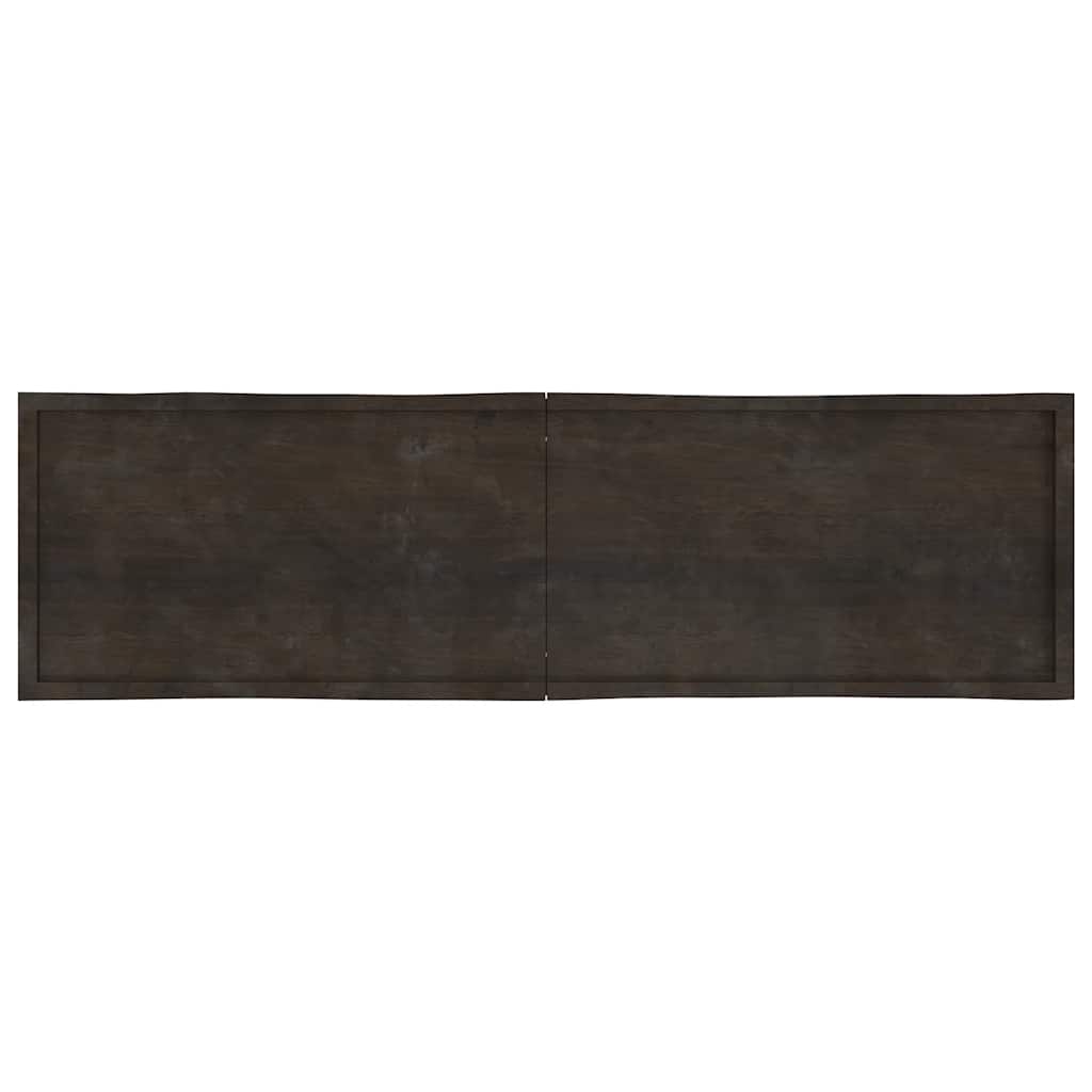 Piano Tavolo Marrone Scuro 220x60x(2-6)cm Rovere Non Trattato - homemem39