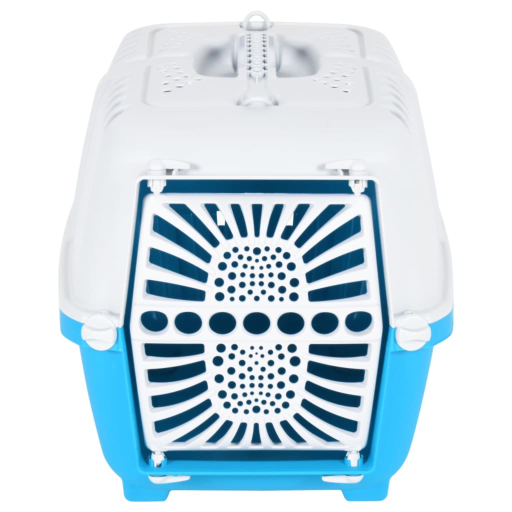 Trasportino per Animali Bianco e Blu 48x31,5x33cm Polipropilene - homemem39