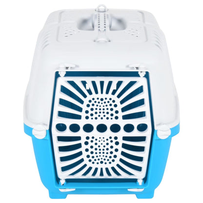 Trasportino per Animali Bianco e Blu 48x31,5x33cm Polipropilene - homemem39