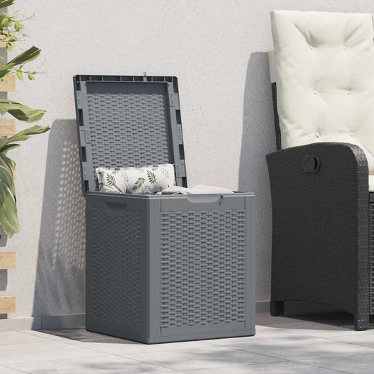 Contenitore da Giardino Grigio in Rattan PP 90 L