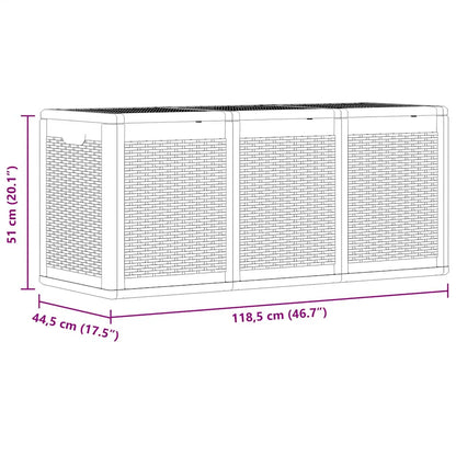 Contenitore da Giardino Grigio in Rattan PP 270 L